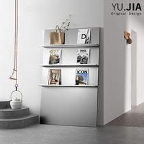 YUJIA Nordic creative net celebrity bookshelf Simple ins metal floor-to-ceiling magazine display display rack shelf