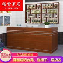Hotel bar counter Cashier counter Hotel hanging wine cabinet combination Restaurant Supermarket wine rack Hotel barber shop