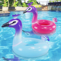 Net Red ins0-1-3-year-old baby baby peacock swimming ring cartoon inflatable mount boat thickened