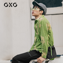 GXG mens clothing (Life series) 21 years new spring color contrast check casual shirt coat mens shirt