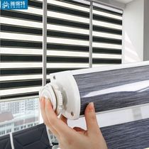 Kitchen waterproof soft gauze curtain non-perforated toilet Louver Curtain Lifting blackout hand pull bathroom toilet roller blind