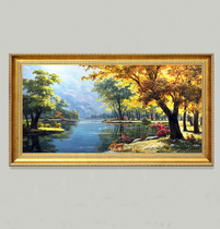 Hand painted European landscape landscape Living room decorative painting Swan oil painting Dining room bedroom hanging painting Mural customization