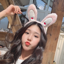 Hairband female simple hair bundle Korean cartoon headband Net red cute face wash hair belt hair Cave pressure hair non-slip hair card