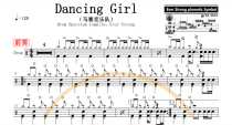 1299 Mosaic Band-Dancing Girl Drum Set Pop Songs Original Drum Score