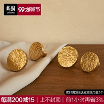 Hammer brass handle modern simple light luxury drawer cabinet wardrobe door pure copper single hole golden round handle