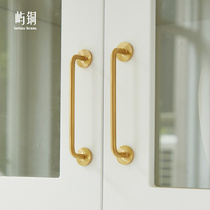 brass cupboard pull handle modern minimalist drawers wardrobe door Nordic light lavish cabinet pure bronze golden retro long handle