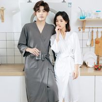 High-end robes womens summer long couples bathrobe 2021 new long bathrobe morning robe Net red home clothing set