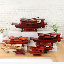 Nanhu red boat model desktop calendar ornaments hand-assembled solid wood Wuping boat Jiaxing National style handicrafts