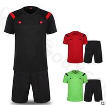 Football referee suit set solid color football referee jersey equipment short sleeve mens and womens professional competition set