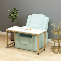 Net red single-layer Japanese nail table matching nail sofa table with wheels Nail table Simple nail table and chair combination