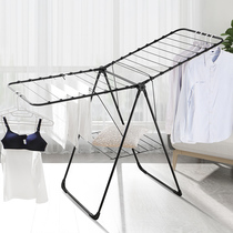 Ou Runzhe black airfoil drying rack balcony floor-to-ceiling folding indoor drying hanger simple quilt hanger