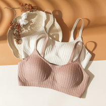 2021 New foreign trade Japanese factory Lycra fabric semi-liquid soft support girl small chest incognito bra thin section