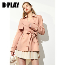 DPLAY Depara 2021 spring new orange pink lace-up fashion temperament short small windbreaker coat