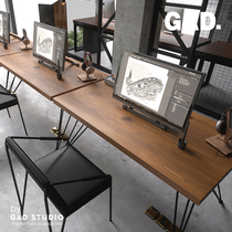 LOFT solid wood single staff work computer desk finance office home long book table simple workbench