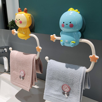 Childrens towel rack cartoon-free baby towel hanging paste cute toilet creative toilet towel rack rack