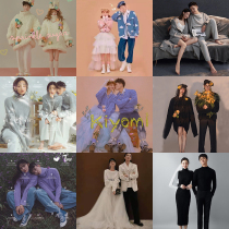 Hipster photo studio theme autumn and winter photo location sweater couple photo art personality wedding dress