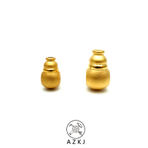 (AZKJ) 24K pure gold Tibetan integrated pacifier horse milk frosted tee Buddha head text to play Buddha pearl accessories