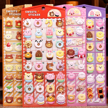 Burger Doughnut Cake Dessert Children Solid Cartoon Sticker Sticker Rewards Bubble small sticking paper