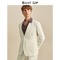 Suitup white suit mens suit Korean version of the trend slim suit jacket jacket handsome formal summer thin section