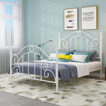 Old craftsman ins net red wrought iron bed Double bed 1 8 meters 1 5 iron frame bed Nordic metal iron bed modern minimalist K58