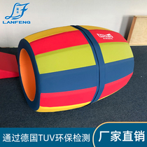 Soft rainbow beer barrel indoor childrens sensory training early education kindergarten exercise roller ring balance toy