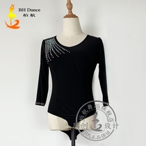 2021BH Dancing Dress Latin Ballroom Dance Female Adult Square Dance Cloak Fall Winter New Modern Dance Training Dress Top
