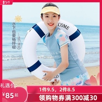 Childrens swimsuit Girls Summer big childrens quick-drying split swimsuit 12 girls 15 years old girls big childrens swimsuit set