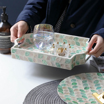 Nordic style imported tea plate fruit box desktop household coffee table creative large storage fruit plate pot living room European style