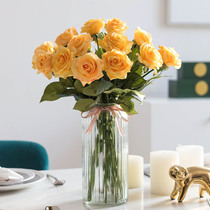 Hand feel moisturizing simulation rose bouquet decoration flower-dried flower livingroom table swaying pieces decoration display simulation flower fake flowers