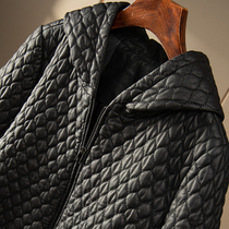 Soft cant imagine imported sheepskin quilted diamond grid hooded leather clothing cotton clothing women Spring home 154W