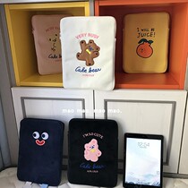 Japanese and Korean cartoon cute thick plush pad protective cover creative personality tablet couple computer portable storage bag