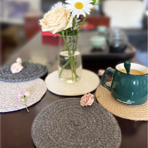 European creative hand-made flower basin mat mat cotton mat fabric coaster insulation non-slip round table mat