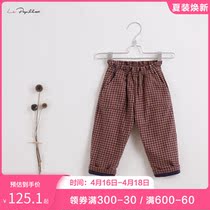 (Mark Jenny Luff series) Spring loaded girl small panes pure cotton trousers children pants 212917