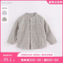 Mark Jenny 2022 Spring loaded with new boy pure cotton plaid shirt child shirt 220206