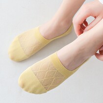 Boat socks ladies summer thin cotton mesh hollow hollow socks Japanese cotton non-slip candy color women socks tide tide