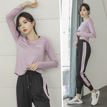 Net red fitness yoga clothing spring and autumn womens professional high-end gym morning running suit quick-drying clothes loose