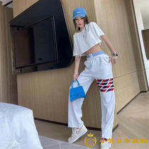 Small dream day generation Thom Browne summer new TB color strip patch four-bar large size loose straight hip-hop pants