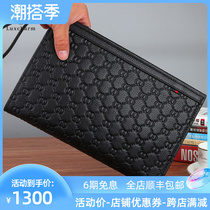 Genuine leather mens hands with bag 2022 new exploits light extravagant and large capacity Envelope Bag Casual Business Bull Leather Hand Grip Bag