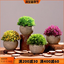 Creative simulation green plant grass ball potted living room bedroom desk fake bonsai decoration desktop decoration decoration