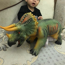 Oversized Triceratops dinosaur toy simulation animal soft rubber model can ride children boy baby birthday gift