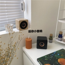 *Pretty Little Aunt * ins Wind minimalist Wooden Mini-Speaker Portable Voice Call Bluetooth Small Sound