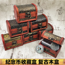 twelve Constellations Commemorative Coins Collection Boxes Zodiac Coin Boxes Retro Wood Boxes Cartoon Commemorative Coin Boxes