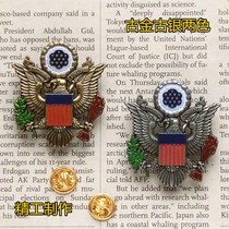 Color American Badge Metal Brooch Locomotive Moto Fashion Inn Retro American Presidential Cap Emblem