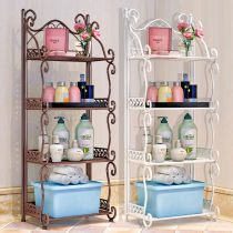 Bathroom shelf Floor-to-ceiling multi-layer kitchen storage multi-function Wrought iron shelf Bathroom toilet toilet shelf