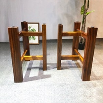 Tea table bracket Bahua cabinet Ebony solid wood legs Mahogany board Iron art stump custom tea board coffee table table legs