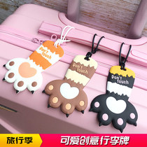 Cartoon silicone creative suitcase luggage tag Luggage tag boarding pass Tag waterproof check-in tag cute