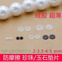 Ultra Thin Silicone Pearl Spacer Anti-Friction Necklace Bracelet Rubber Septer Black Transparent Agate Crystal Text Play Diy