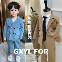 Childrens casual suit 2021 new boy suit suit autumn boy dress Korean handsome two wear formal