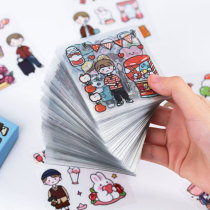 There are control children boy PET stickers cute cartoon Q version character boy diy hand tent collage decorative material