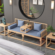 New Chinese Luo Han bed solid wood sofa chair combination multi-function push bed simple home lazy living room sofa